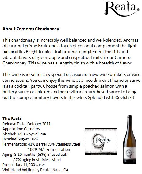 Reata Carneros Chardonnay